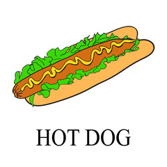 Hot dog, vector illustration. EPS-8