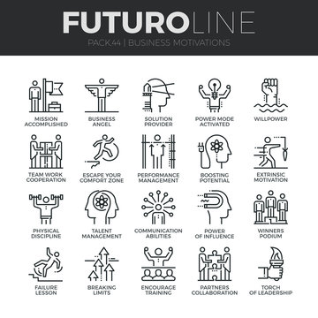 Business Discipline Futuro Line Icons Set
