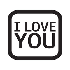 I LOVE YOU Lettering Illustration design