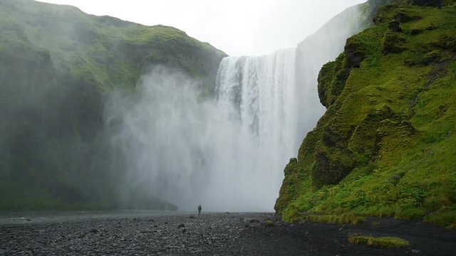 Beautiful view on icelandic waterfall in iceland Beautiful view on icelandic waterfall in iceland Skogarfoss. The famous Skogarfoss waterfall in the south of Iceland.