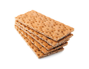Rye bread with sesame isolated on white