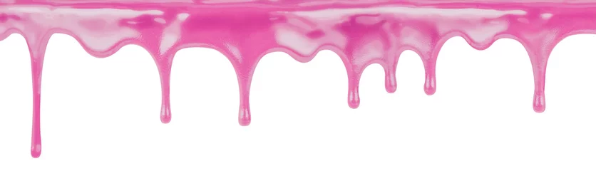 Fototapeten Fließende süße rosa Glasur isoliert © Andrey Kuzmin
