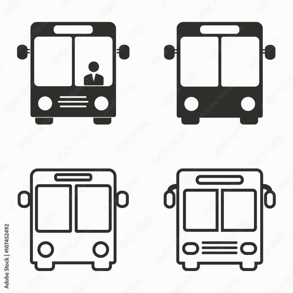 Wall mural Bus  vector icons.