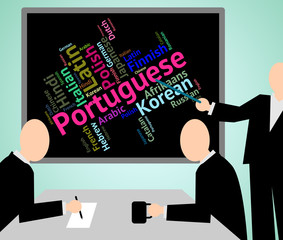 Portuguese Language Represents Speech Translate And Vocabulary