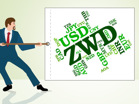 Zwd Currency Represents Zimbabwe Dollars And Coin
