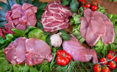 Food cousine meat composition, ingredient for eating