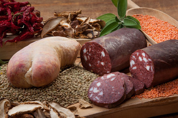 Food cousine meat composition, ingredient for eating