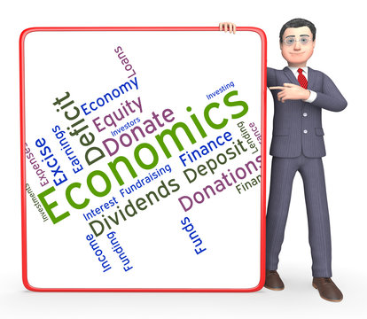 Economics Word Indicates Economy Economizing And Fiscal