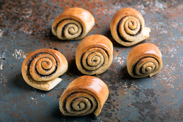 Delicious twisted baked buns