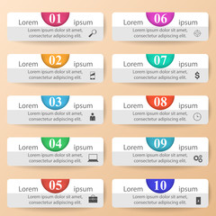 Fototapeta premium Business Infographics origami style Vector illustration. List of 10 items.