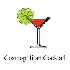 Cosmopolitan Cocktail. Vector illustration