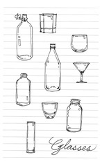 glasses forms hand drawn illustration