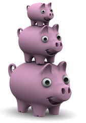 Finance Growth. Pig piggy bank in the column