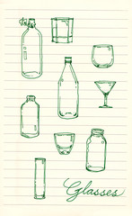 glasses forms hand drawn illustration