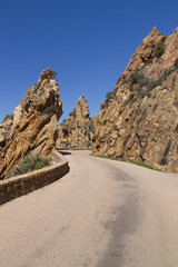 Strasse in les Calanches Korsika