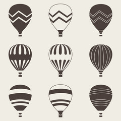 Colorful air balloon on white background