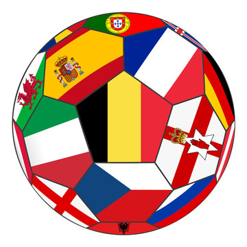 Ball with flag of Belgium in the center