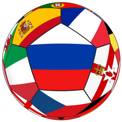 Ball with flag of Russia in the center - vector