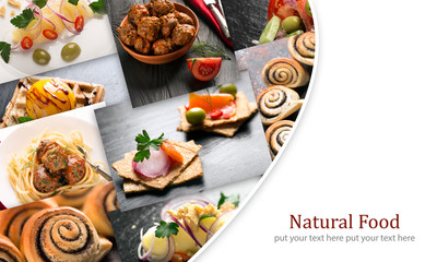 Natural food. Photo collage