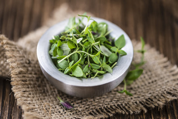 Old wooden table with fresh Thyme