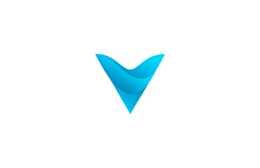 v 3d wave wings triangle logo