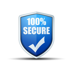 100% Secure shield sign