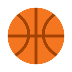 Orange basketball ball sport equipment competition sphere play game symbol flat vector illustration.