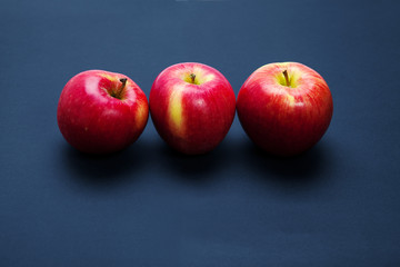 red apple isolated on a black background