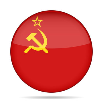 button with flag of Soviet Union