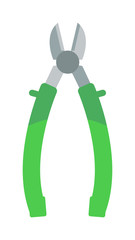 Gardening scissors hand work and steel equipment vector