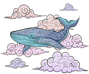 Hand drawn ink pattern. Coloring book for adult