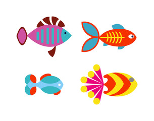 Aquatic fish wildlife aquarium underwater nature tropical seafood animal vector.