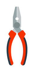 Pliers hand tool worker equipmen flat cartoon vector illustration.