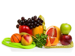 fitness equipment and healthy food