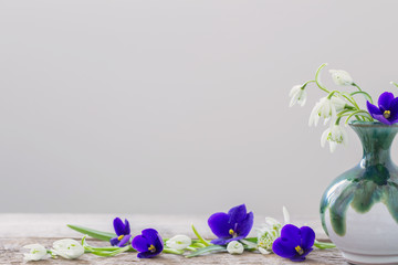 flowers in vase on white background