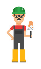 Serviceman builder professional and vector worker maintenance repair