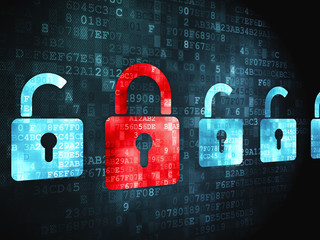 Security concept: Locks on digital background - 107465622