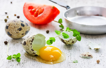 Ingredients for fried eggs