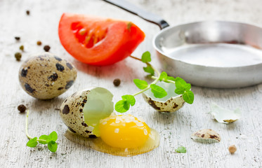 Ingredients for fried eggs