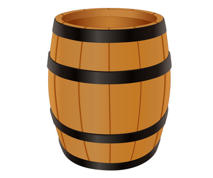 Empty wooden barrel