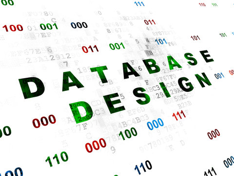 Software concept: Database Design on Digital background
