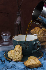 shortbread biscuits in the shape of a heart