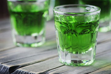 Green sweet cocktai with terragonl