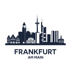 Frankfurt Skyline Emblem - obrazy, fototapety, plakaty