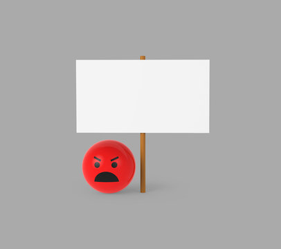 B&ouml;ser Smiley mit Schild