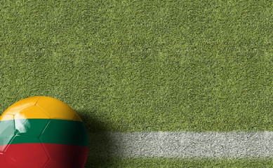 Lithuania Ball in a Soccer Field