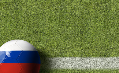 Russia Ball in a Soccer Field