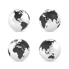 White and black Earth globe