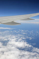 Fototapeta na wymiar Blick aus einem Flugzeug