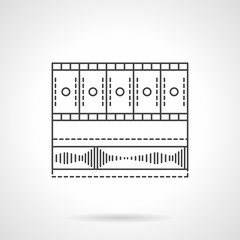Video media bar flat line vector icon